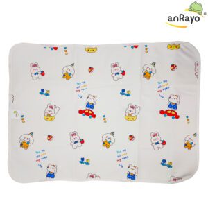 Diaper Changing Mat (Top Layer-100% Cotton)_Rabbit Car