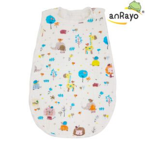 Baby Sleeping Bag (6-Layer 100% Cotton Muslin) Size S_Cutie Zoo