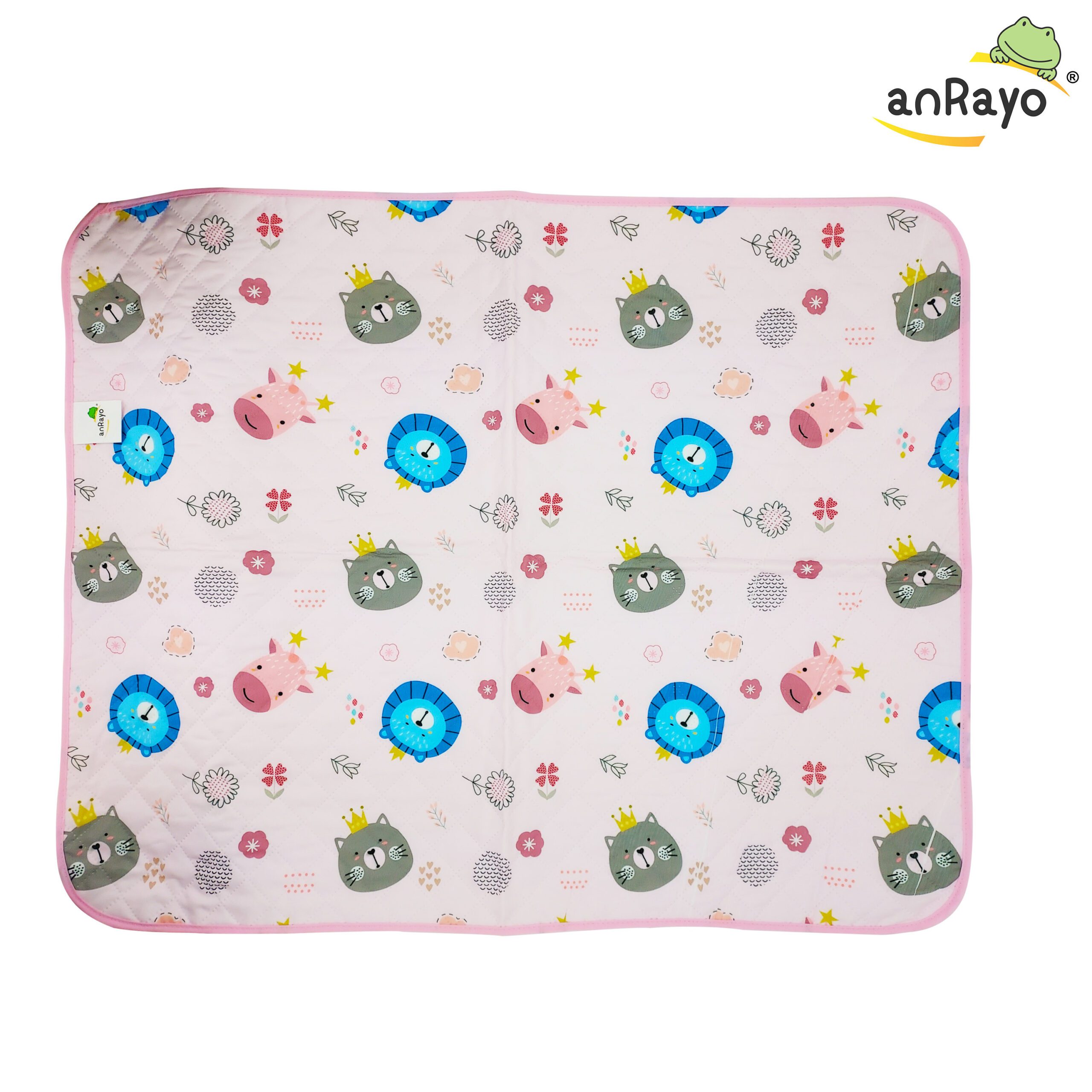 Diaper Changing Mat (Top Layer-Polyester)_Pink Cow - Image 2