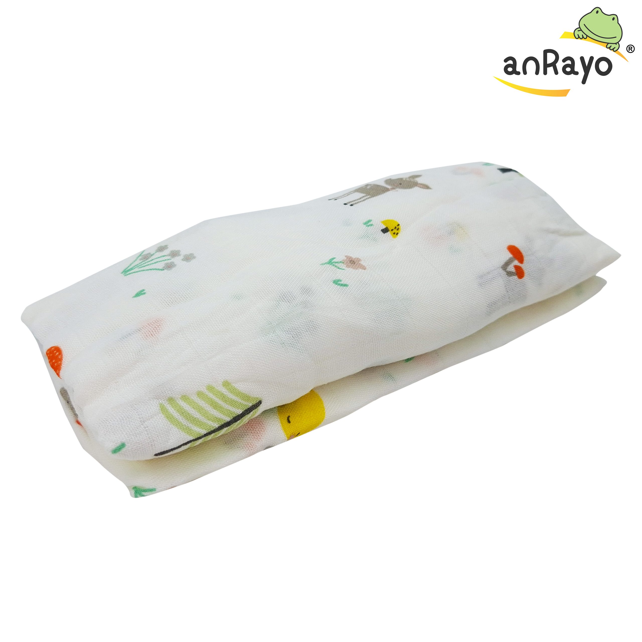 Muslin Swaddle Blanket (100 % Bamboo)_Little Deer - Image 4